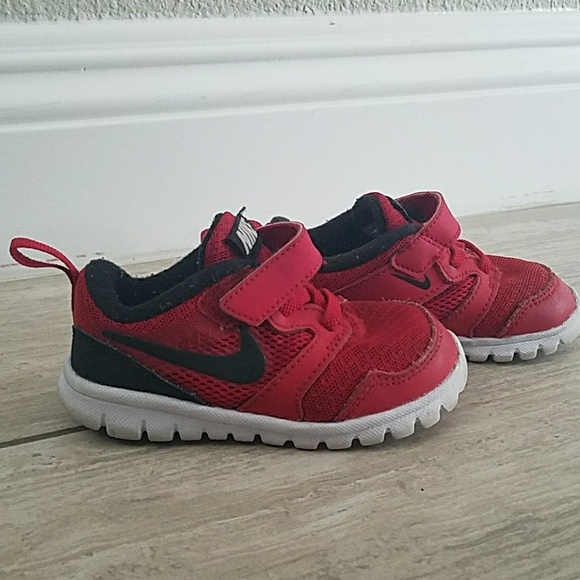 red nike velcro shoes